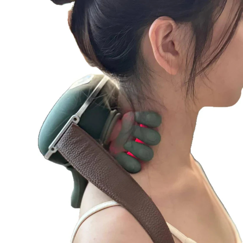 Hand-Shaped Trapezius Massager With Heat Therapy