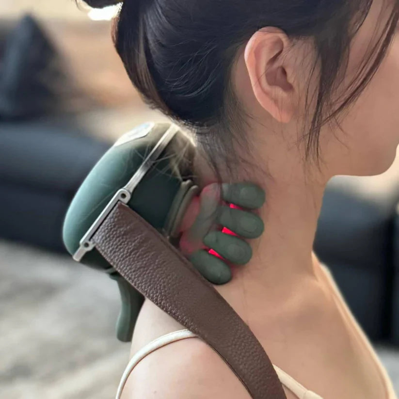 Hand-Shaped Trapezius Massager With Heat Therapy