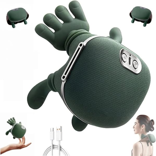 Hand-Shaped Trapezius Massager With Heat Therapy