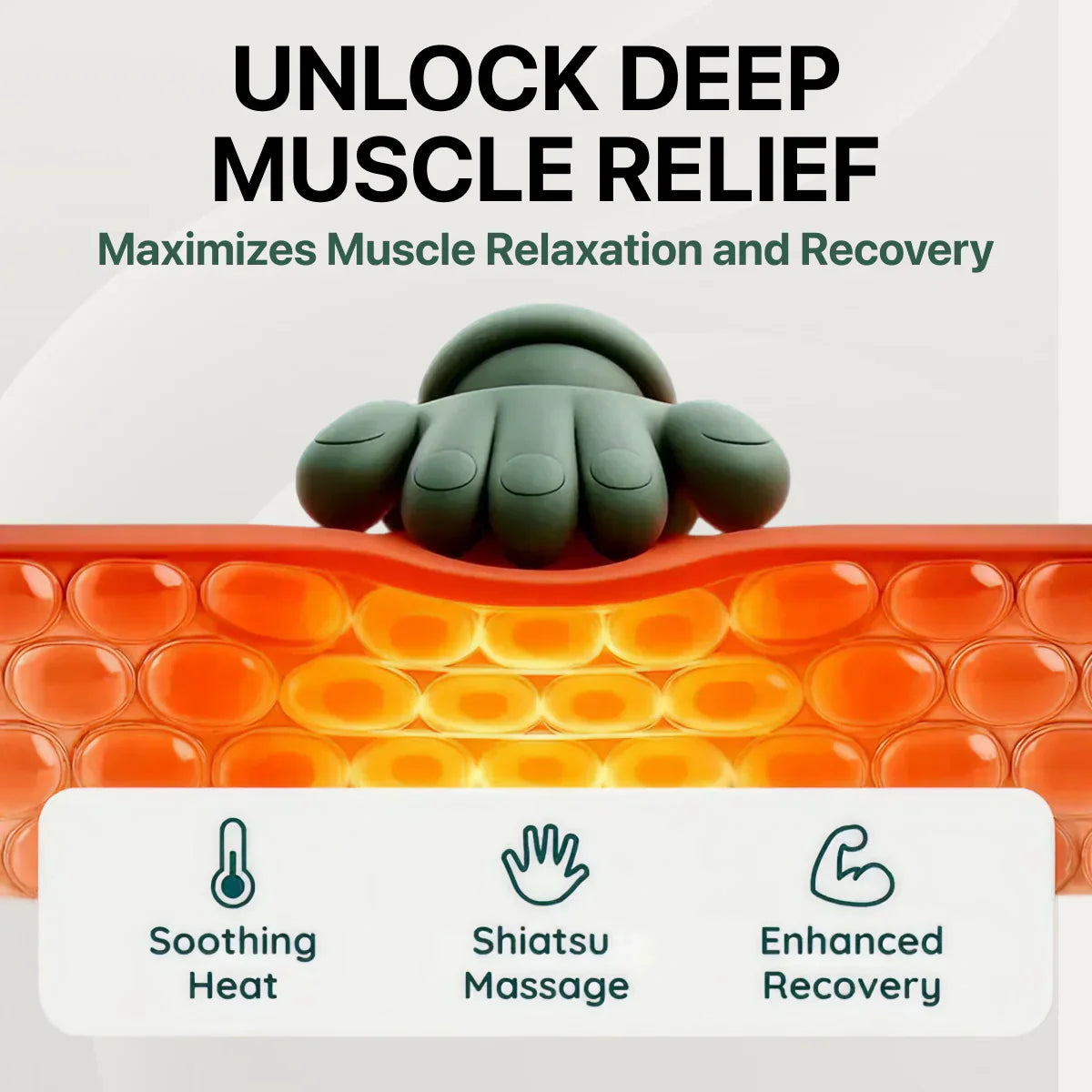 Hand-Shaped Trapezius Massager With Heat Therapy