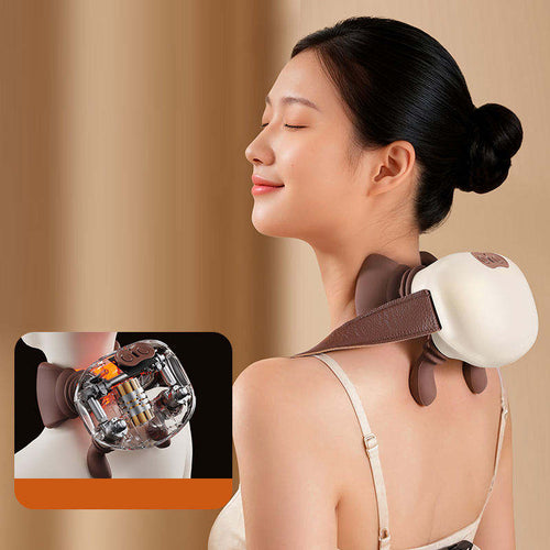 Hand-Shaped Trapezius Massager With Heat Therapy