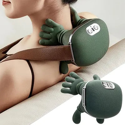 Hand-Shaped Trapezius Massager With Heat Therapy