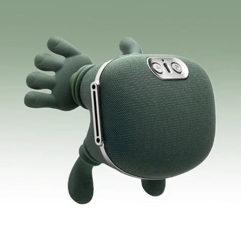 Green frog-shaped speaker with 'cio' branding on a white background